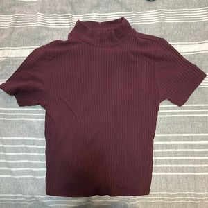 Me to We Maroon Short Sleeve Turtleneck